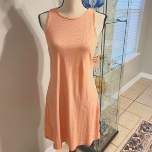 NWT- THE PERFECT RACERBACK RIBBED SUMMER TSHIRT DRESS IN A BEAUTIFUL PEACH COLOR